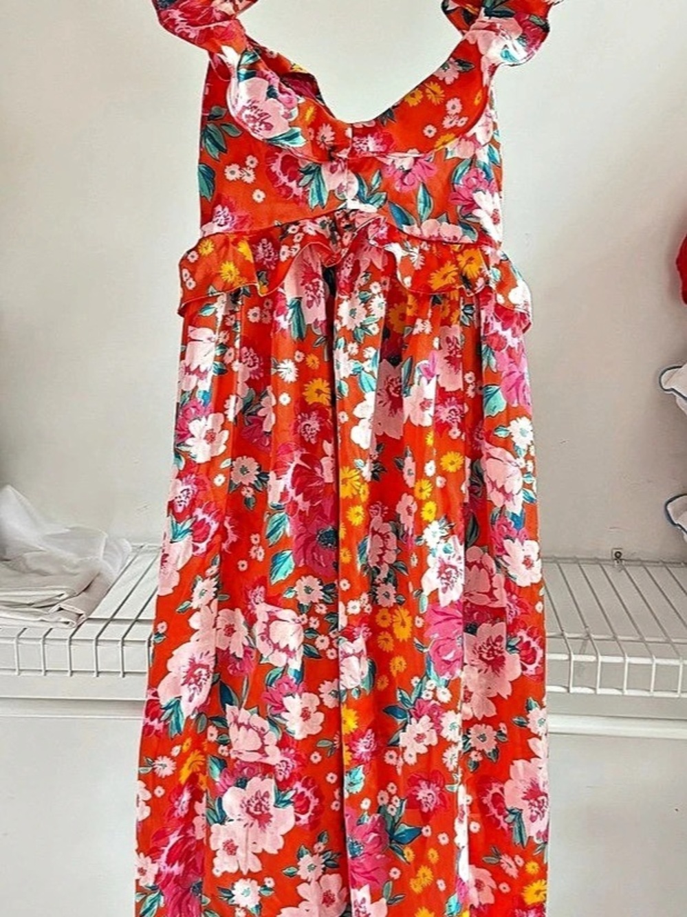 SugarLips Floral Maxi Dress in Red & Pink Size small
